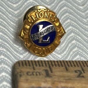 Lions club treasurer pin